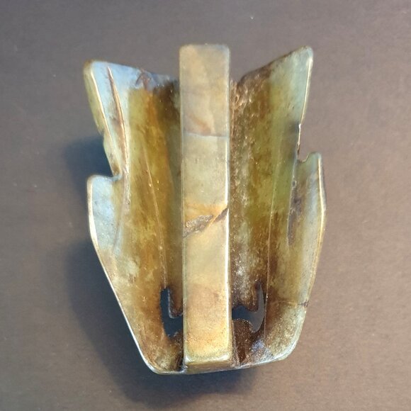 2.5'' Rare Vintage Hand-Carved Nephrite Jade Mask Pendant or Belt Buckle - Picture 10 of 10